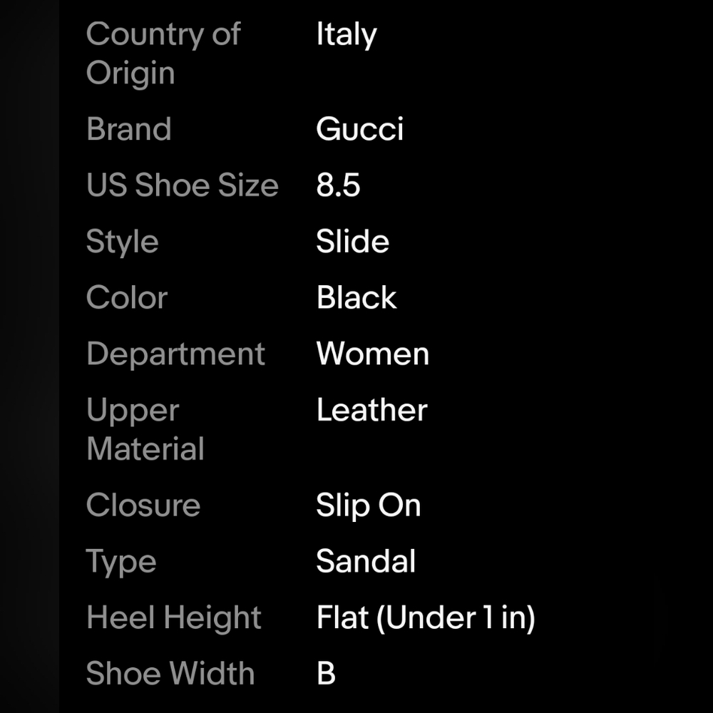 Gucci Slides Womens Size 8.5 B Embossed Leather Buckle Sandals Italy Shoes - Picture 16 of 16